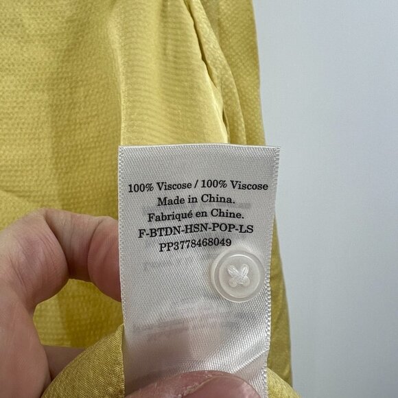 NWT Everlane The Hammered Satin Popover Shirt in Yellow Women's Size 6 - Picture 6 of 7